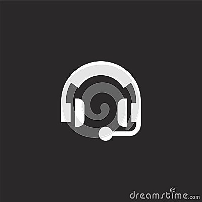 headset icon. Filled headset icon for website design and mobile, app development. headset icon from filled feedback and Vector Illustration