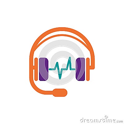 Headset icon music templates Vector Illustration