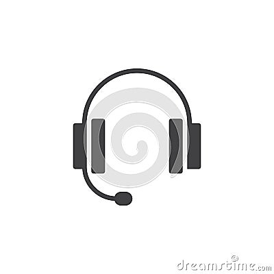 Headset icon vector, filled flat sign Vector Illustration