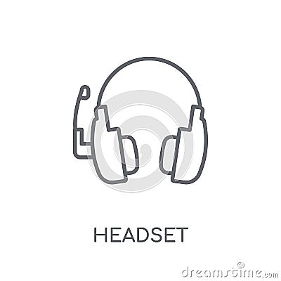Headset linear icon. Modern outline Headset logo concept on whit Vector Illustration