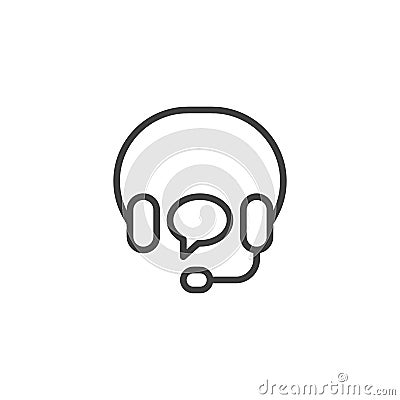 Headset, support line icon Vector Illustration