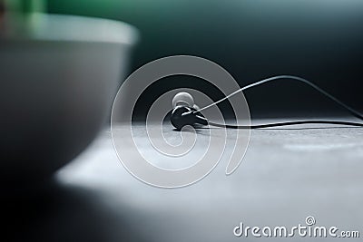 Headset on table 1 Stock Photo