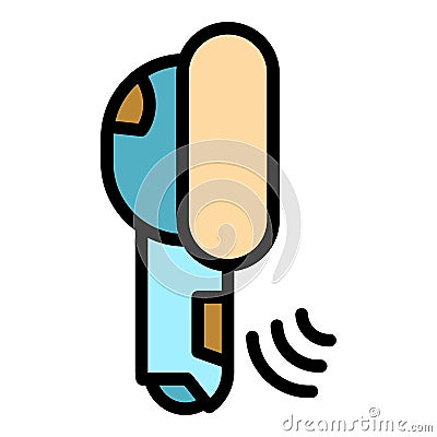 Headset wireless icon color outline vector Vector Illustration