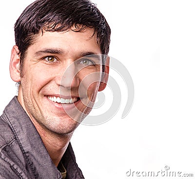 Headshot of smiling young man Stock Photo