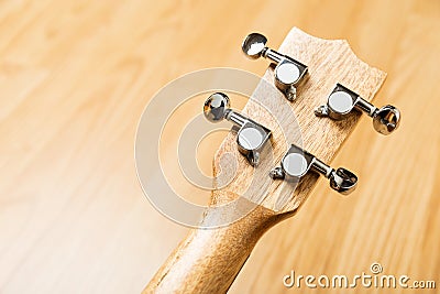 Headstock of Ukulele Hawaiian Guitar Stock Photo