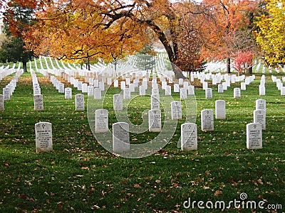 Headstones at Arlington National Cemetery Editorial Stock Photo