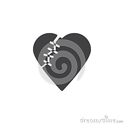 Healed broken heart vector icon Vector Illustration