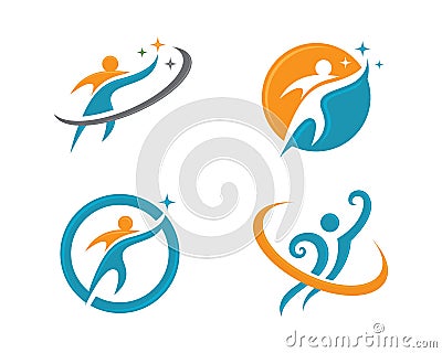 Healhty life and Fun logo Vector Illustration