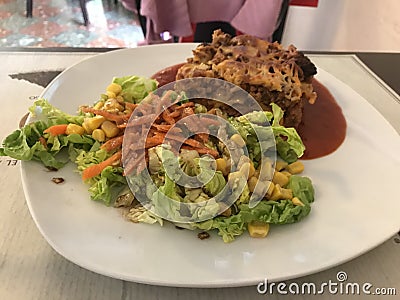 Healhy good. Vegetarian. Majorcan restaurant. Stock Photo