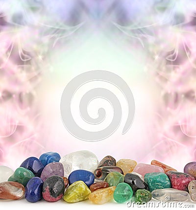 Healing Crystals Border Stock Photo