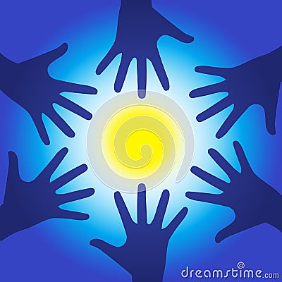 Healing energy hands Vector Illustration