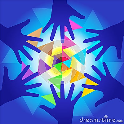 Healing energy hands Vector Illustration