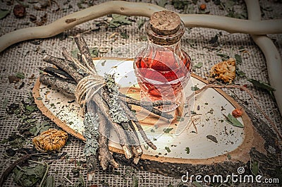 Alternative herbal medicine. Dry berry. Organic ingredients. Stock Photo