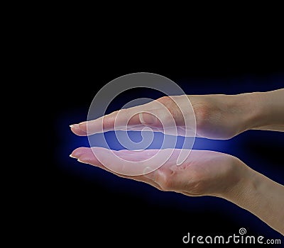 Healing Hands and electromagnetic field Stock Photo