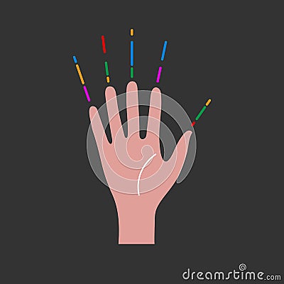 Healing with hands. Psychic icon Vector Illustration