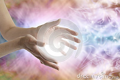 Healing Hands sending distant healing Stock Photo