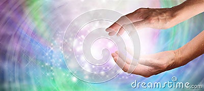 Healing hands and sparkling energy Stock Photo