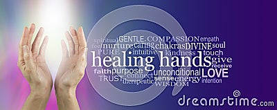 Healing Hands Word Cloud Stock Photo