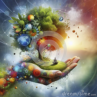 Healing Harmony: A Nature-Inspired Odyssey in the Fight Against Cancer Stock Photo