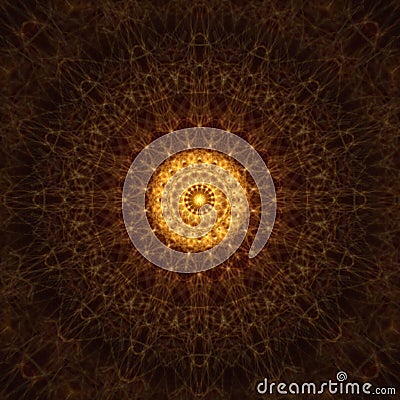 Healing Mandala Pattern Decorative Gold Yellow Brown Mind Heart Luxury Stock Photo