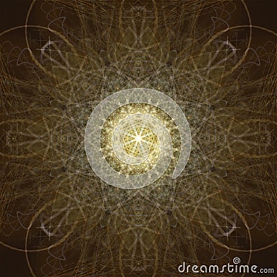 Healing Mind Mandala Light Symmetry Ornament Background Pattern Stock Photo