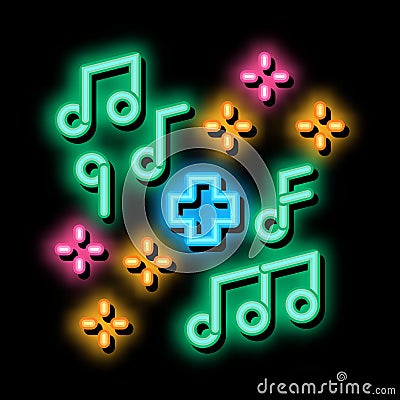 healing music neon glow icon illustration Vector Illustration