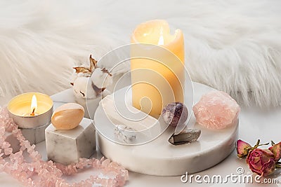 Healing Stones for Crystal Spiritual Wicca Ritual Stock Photo