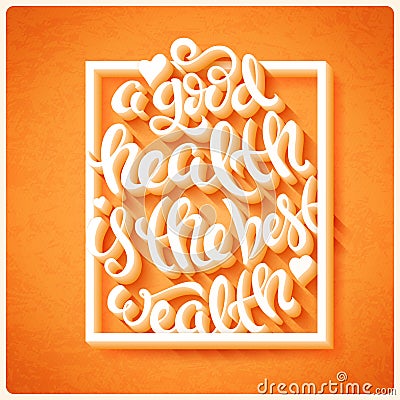 Health is the best wealth Vector Illustration