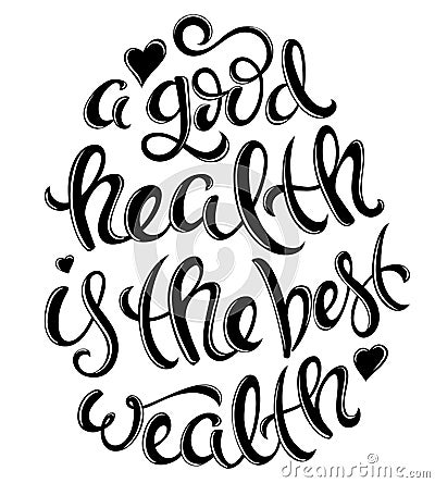 Health is the best wealth Vector Illustration