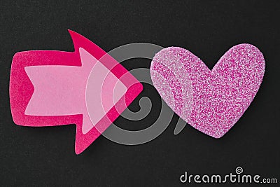 Health care background with heart and arrow signals. Valentine Stock Photo