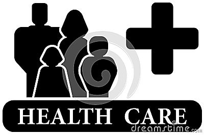 Health care black icon Vector Illustration
