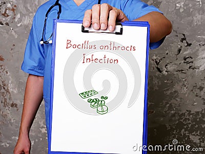 Health care concept about Bacillus anthracis Infection with inscription on the page Stock Photo