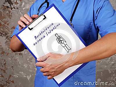 Health care concept about Burkholderia cepacia Infection with sign on the piece of paper Stock Photo