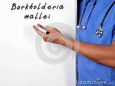 Health care concept about Burkholderia mallei with inscription on the piece of paper Stock Photo