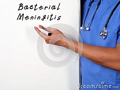 Health care concept meaning Bacterial Meningitis with inscription on the piece of paper Stock Photo