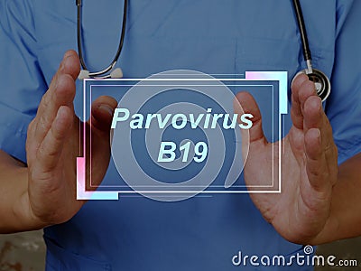 Health care concept meaning Parvovirus B19 with inscription on the sheet Stock Photo