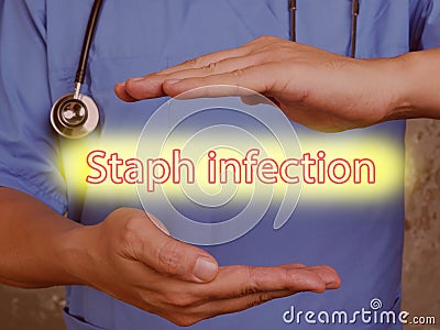 Health care concept meaning Staph infection with phrase on the page Stock Photo