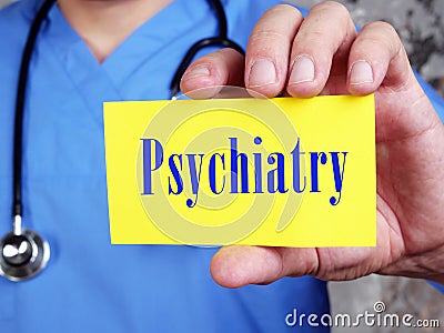 Health care concept about Psychiatry with inscription on the sheet Stock Photo