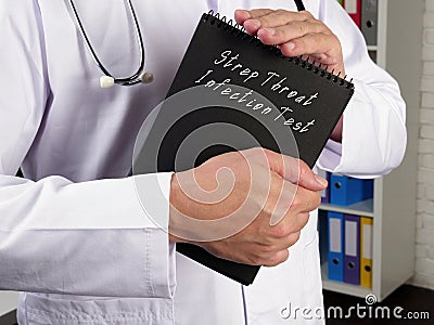 Health care concept about Rapid Strep Test Strep Throat Infection Test with inscription on the page Stock Photo