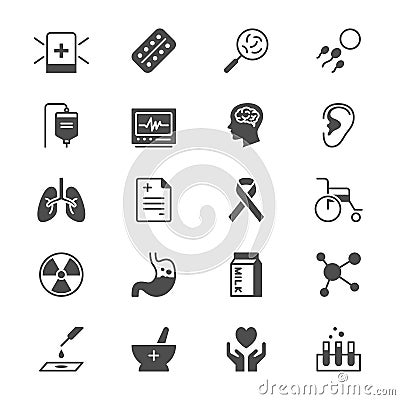 Health care flat icons Vector Illustration