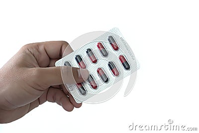 health care holding at drugstore Pack birth control pills pharm Stock Photo