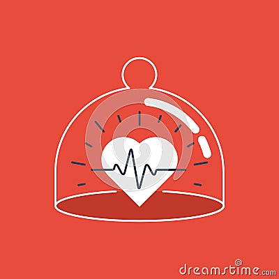 Health care icon, heart pulse, check up diagnostics Vector Illustration