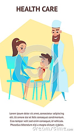 Health Care Illustration. Pediatrician Examination Vector Illustration