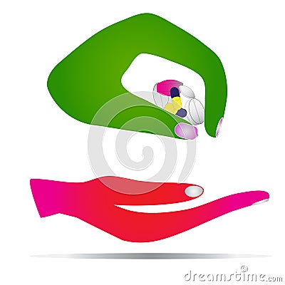 Health care logo. Cartoon Illustration