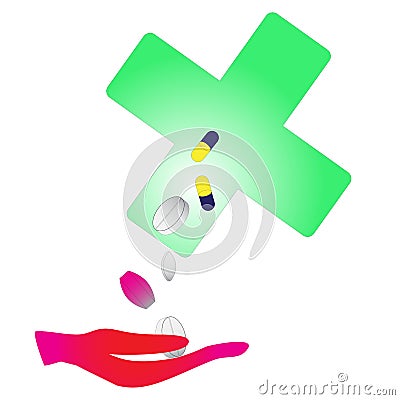 Health care logo. Cartoon Illustration