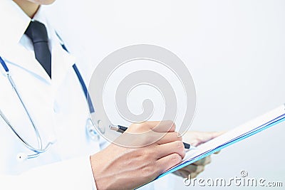 Health care, medical examinations, viral disease, in disease, writing reports of illness in patients Stock Photo