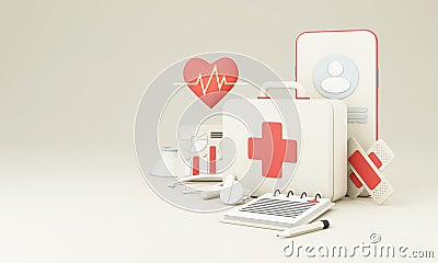 Health care medical insurance concept 3d render Stock Photo