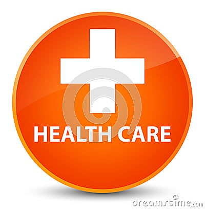Health care (plus sign) elegant orange round button Cartoon Illustration