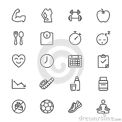 Health care thin icons Vector Illustration