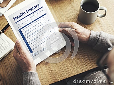 Health Check Form Claim History Record Concept Stock Photo